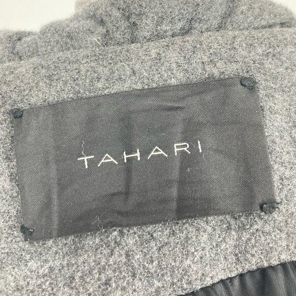 TAHARI Wool Blend Belted Shawl Collar Coat, Jacket in Grey - Picture 9 of 11